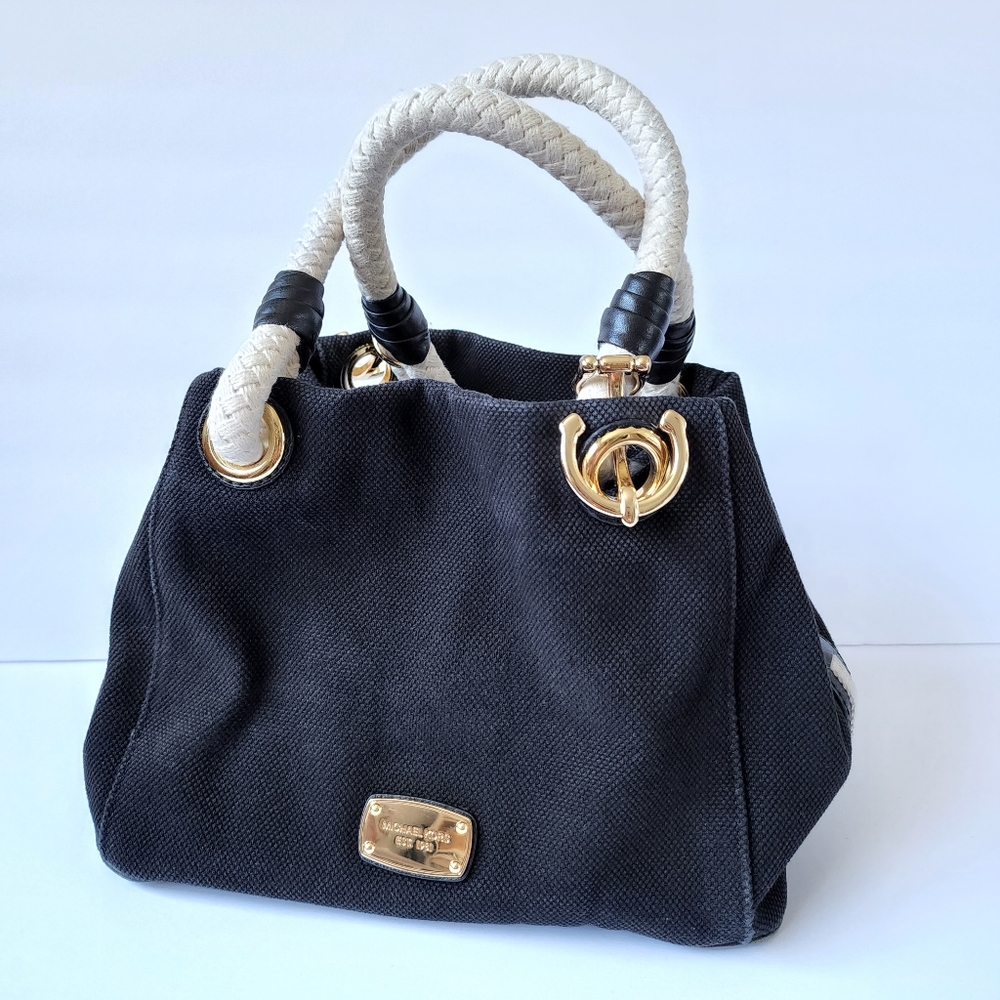 Michael Kors Black Canvas Marina Grab Tote bag